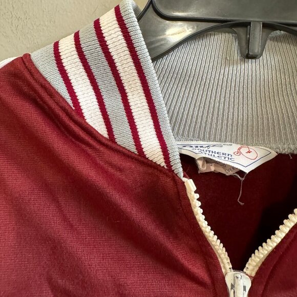Vintage Bike by Southern Athletic Burgundy Satin ( Poly) Bomber Jacket, Size S - Picture 5 of 8